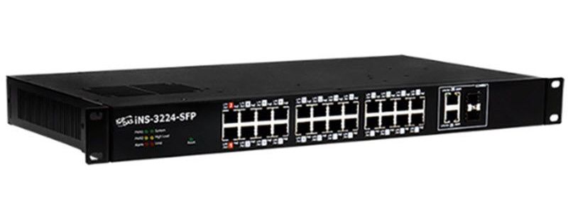 iNS-3224-SFP: 24-port 10/100 Mbps + 2 SFP Combo PoE(PSE) IoT 网络交换机