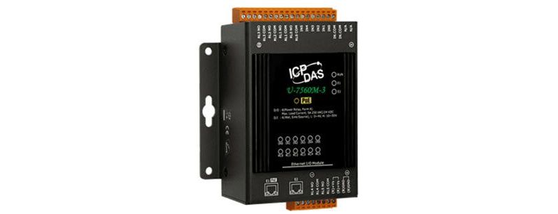 U-7560M-3: OPC UA I/O 模块, 6通道数字输入, 6 通道Relay输出, 与 2 个以太网络端口