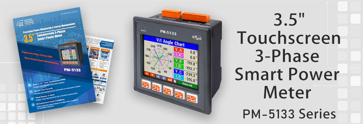 3.5" Touchscreen 3-Phase Smart Power Meter PM-5133 Series