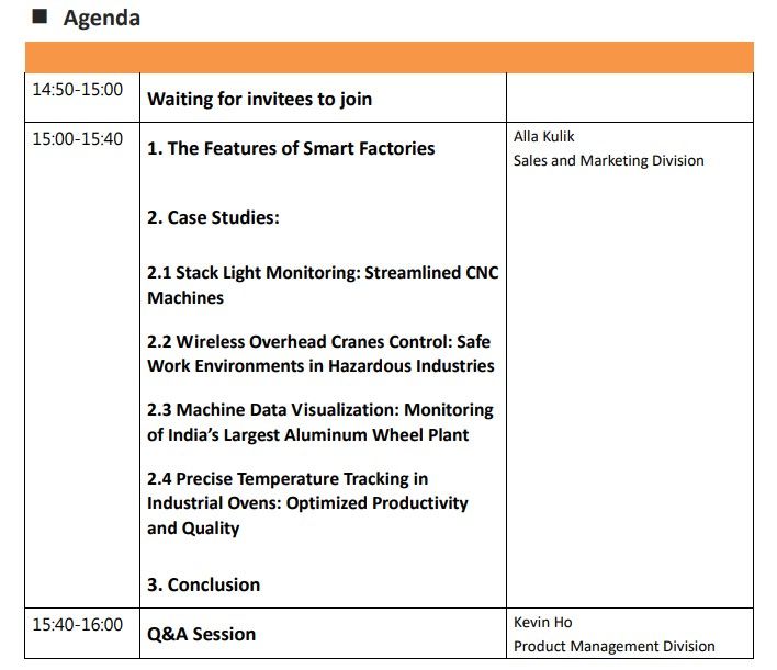 ICP DAS Webinar Agenda