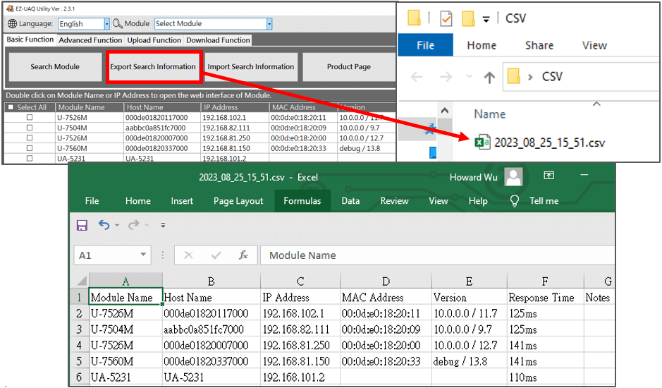 EZ-UAQ Export Search