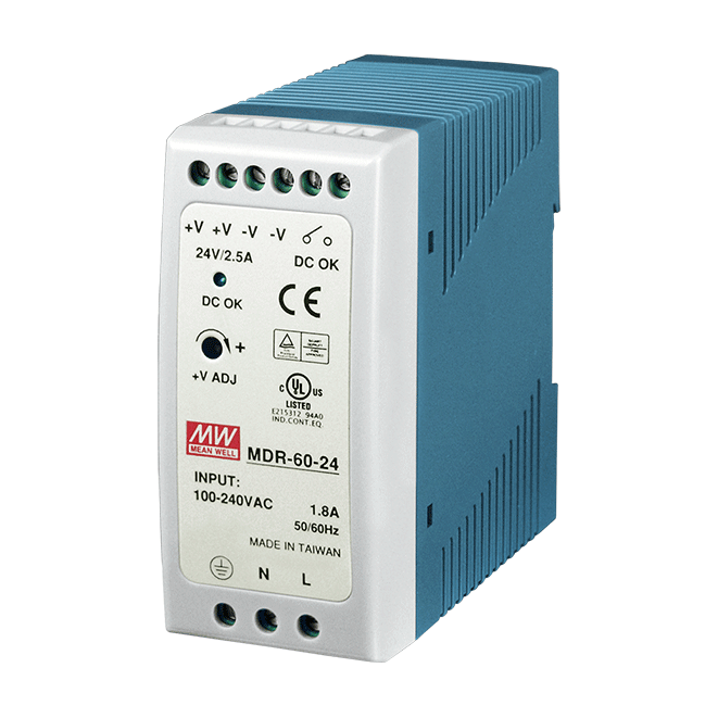 MDR-60-24 DIN-Rail Power Supply 24V 2.5 Amp 60W  Soft-start circuit new 