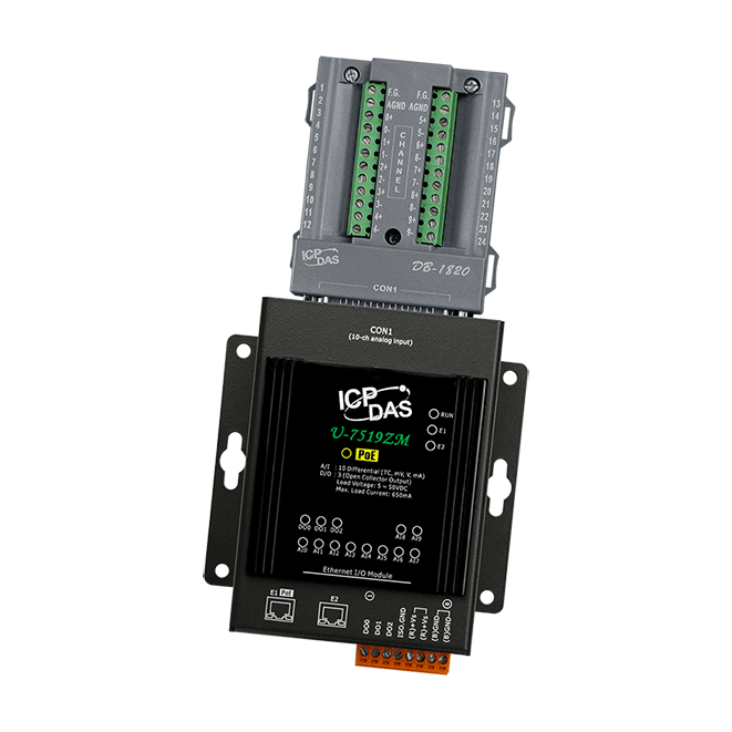 OPC UA I/O Module with 10-channels AI, 3-channels DO, and 2-port